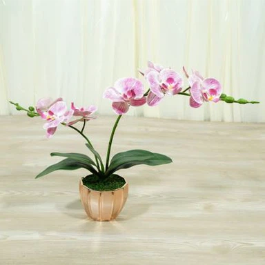 Konstgjord orkidearrangemang med 2 gafflar